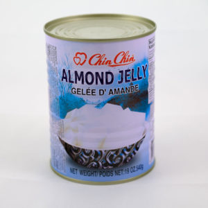canned almond jelly in a tin can