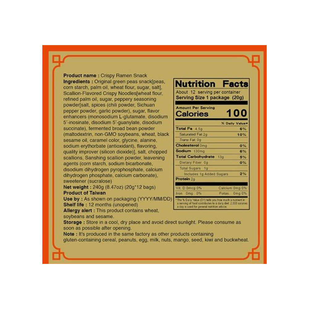 crispy ramen nutritional facts